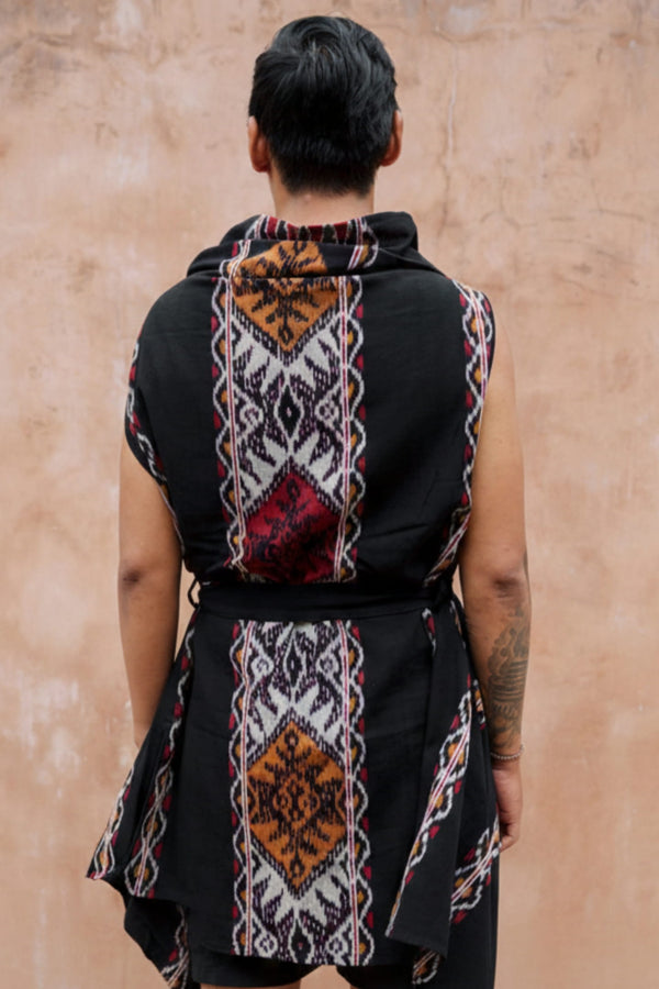 Aliran Co-Ord Set — Black, handwoven Javanese Ikat, alternate view