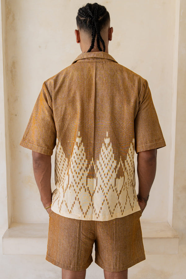 Bumi Co-Ord Set — Beige, handwoven Javanese Ikat, alternate view