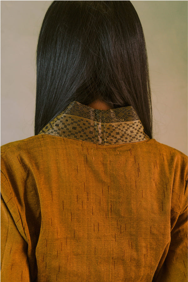 Gaya Kimono — Women's Gold, handwoven Javanese Ikat, alternate view