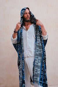 Handwoven Cotton Hooded Poncho Mens | Hayaqi Life