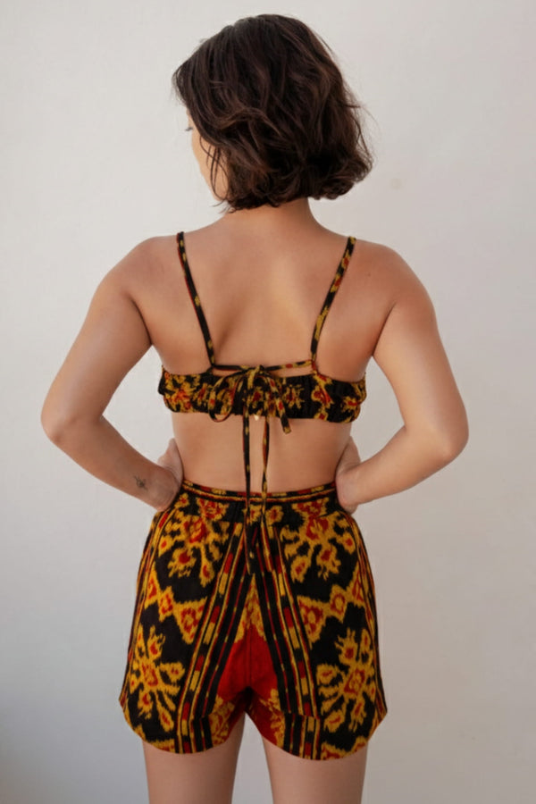 Sini Sana Two-Piece Set — Red Gold, handwoven Javanese Ikat, alternate view